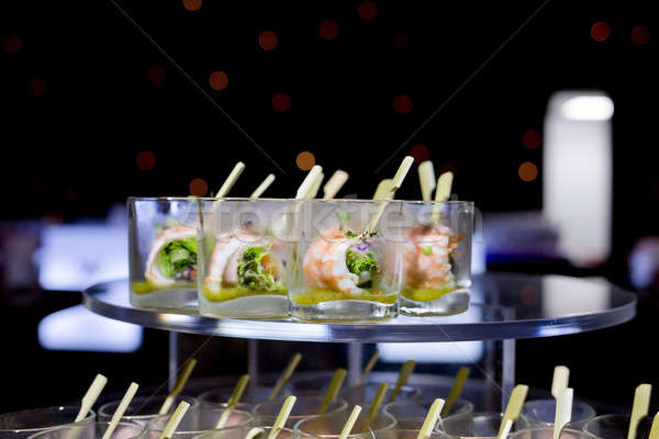 Finger Food in small glass with stick Stock photo © art9858