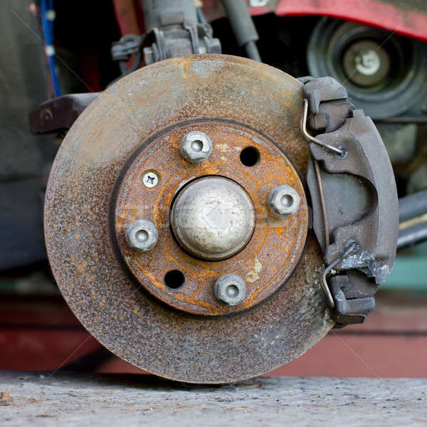 Closeup photo of car disc brakes servicing Stock photo © art9858