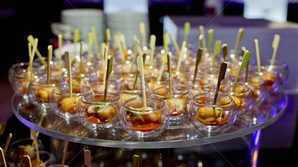 Finger Food in small glass with stick Stock photo © art9858