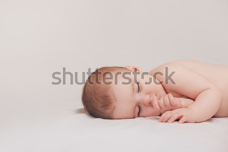 Stock photo: Sleeping infant boy