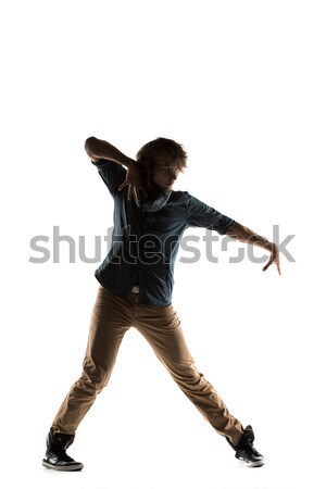 Modern stílusú táncos pózol stúdió fiatalember tánc Stock fotó © artfotodima