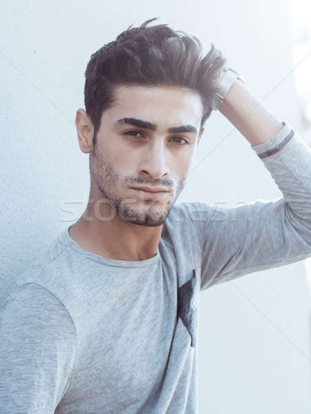 Handsome young man outdoors Stock photo © artfotodima
