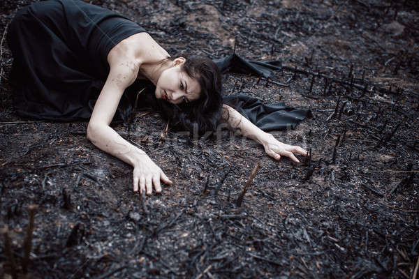 [[stock_photo]]: Personnes · nature · écologie · triste · fille · séance