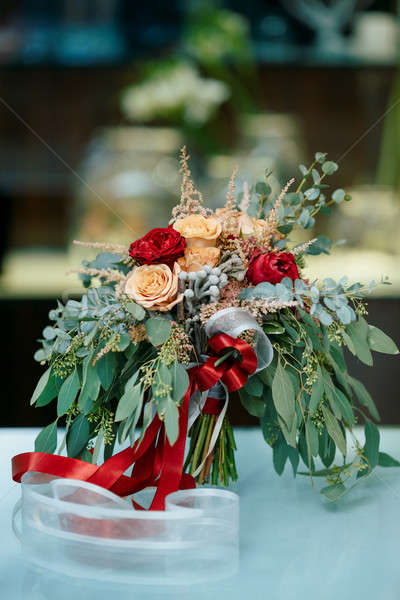 Beautiful bridal bouquet of fresh flowers Stock photo © artfotodima