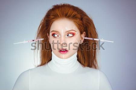 Plastik cerrahi güzel bir kadın operasyon güzellik portre moda Stok fotoğraf © artfotodima