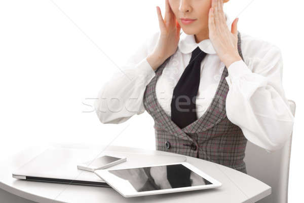 Overworked businesswoman  Stock photo © artfotodima