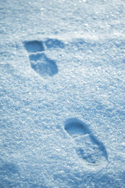 Hot footsteps on cold snow Stock photo © artfotodima