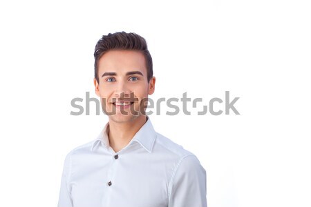 Lächelnd Mann Porträt junger Mann isoliert weiß Stock foto © artfotodima