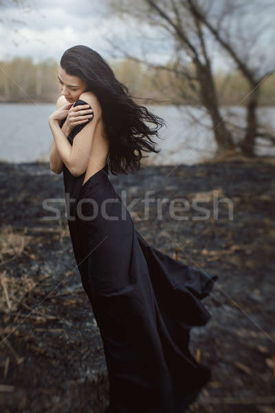 People and dying nature. Ecology concept Stock photo © artfotodima