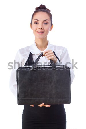 Confident Businesswoman With Briefcase. All isolated on white background. Stock photo © artfotodima