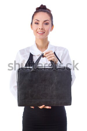 Femme d'affaires serviette tous isolé blanche réussi [[stock_photo]] © artfotodima