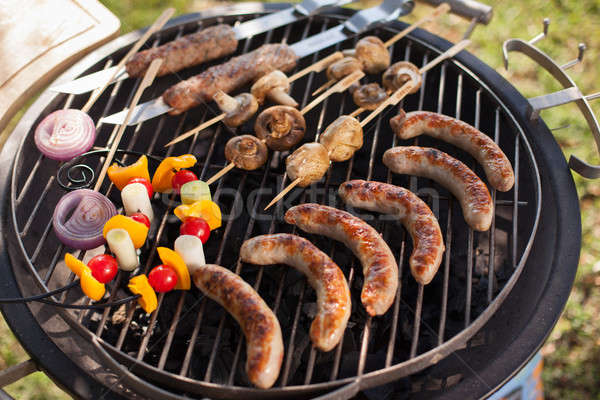 Vers vlees groenten outdoor grill gegrild Stockfoto © artfotodima