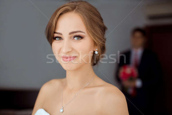 Bride awaiting groom at home Stock photo © artfotodima