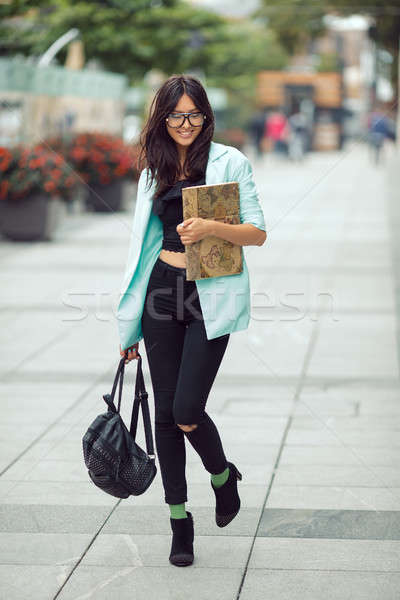 Asian student girl city portrait. Stock photo © artfotodima