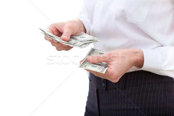 Woman recounts dollars, close up Stock photo © artfotodima