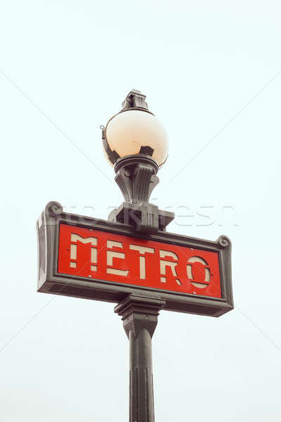 Metro sign in Paris Stock photo © artfotodima