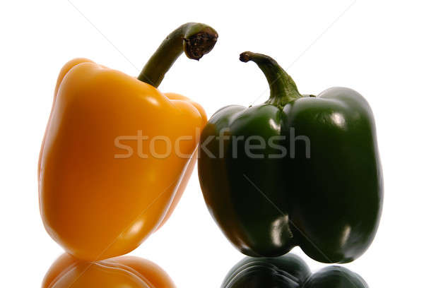 蔬菜 甜 胡椒 隔離 白 綠色 商業照片 © artfotoss