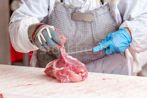 свинина мяса продовольствие промышленности работу Сток-фото © artfotoss