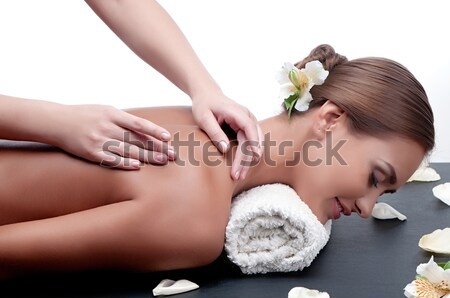 woman who does massage cosmetologist Stock photo © artfotoss