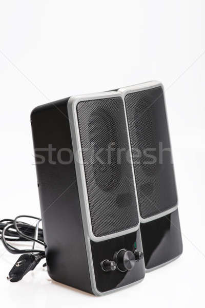 Black two speaker isolated on white background Stock photo © artfotoss