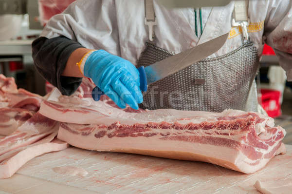pork processing meat food industry Stock photo © artfotoss