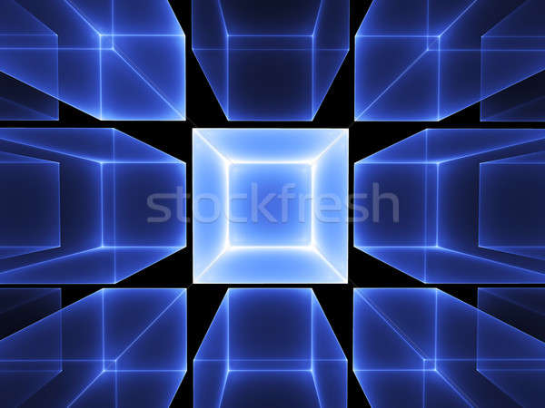 blue cubic perspective Stock photo © Artida