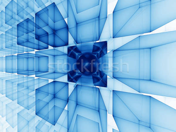 blue cubic perspective Stock photo © Artida