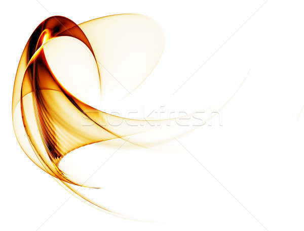 Foto stock: Dinâmico · dourado · abstrato · branco · ondulado · movimento