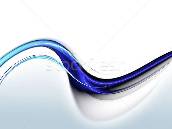 Azul abstrato ondulado dinâmico ilustração branco Foto stock © Artida