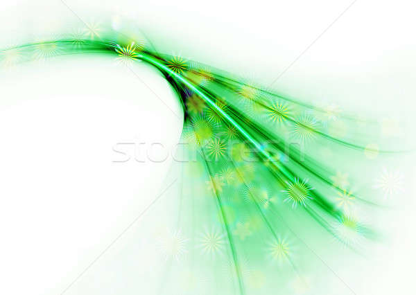 Zöld virágmintás fátyol szél copy space fehér Stock fotó © Artida