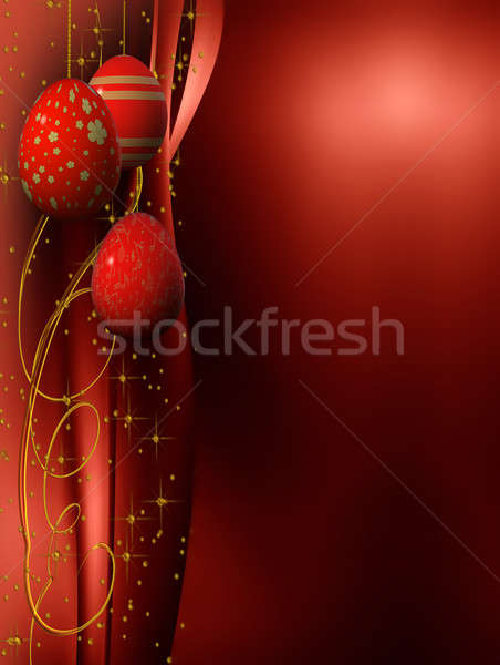 Rood gouden paaseieren decoratie abstract illustratie Stockfoto © Artida