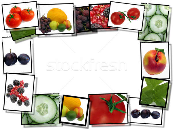 film frames with fresh healthy food images,   border  on white b Stock photo © Artida