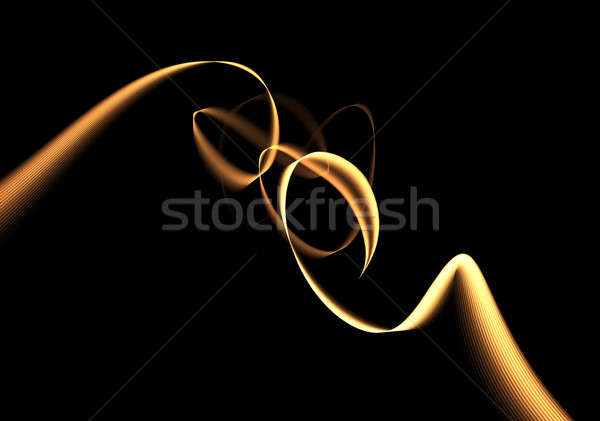 Knot, golden thread, curled fiber Stock photo © Artida
