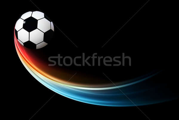 flying flaming football/soccer ball with blue flame Stock photo © Artida