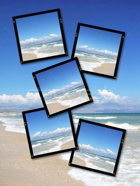Film tányérok nyár égbolt óceán kép Stock fotó © Artida