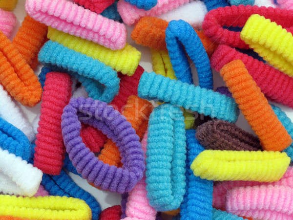 A pile of colorful hair elastic bands, close-up Stock photo © Artida
