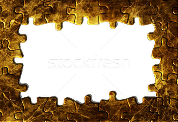 Vintage grunge carta puzzle confine Foto d'archivio © Artida