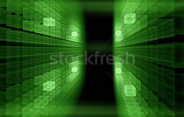 二進制代碼 因特網 綠色 透視 數據 商業照片 © Artida