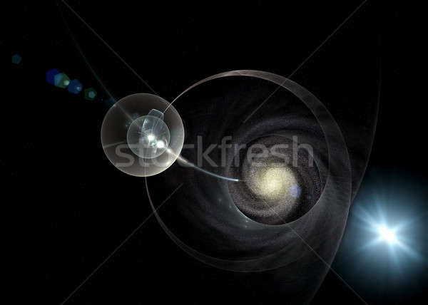   mystical galaxy, rays of light in space Stock photo © Artida