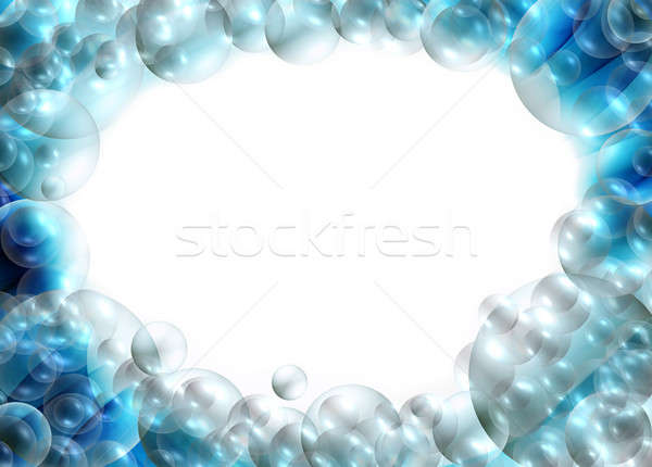 Kék pezsgő buborékok keret lebeg absztrakt Stock fotó © Artida