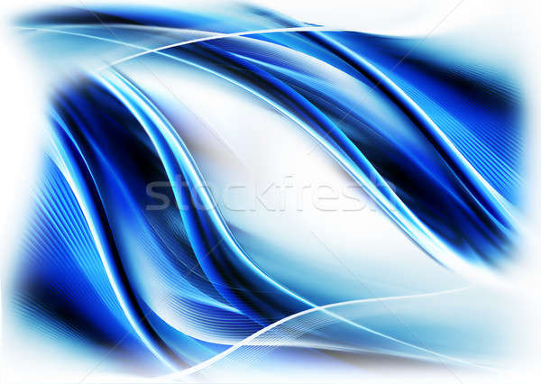 Azul movimento abstrato ilustração ondulado branco Foto stock © Artida