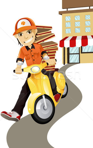 Pizza delivery man Stock photo © artisticco