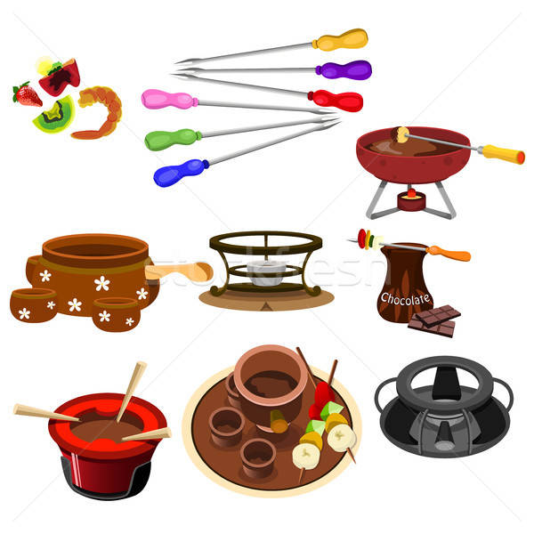 Ikonok vektor illustrator ikon villa főzés Stock fotó © artisticco