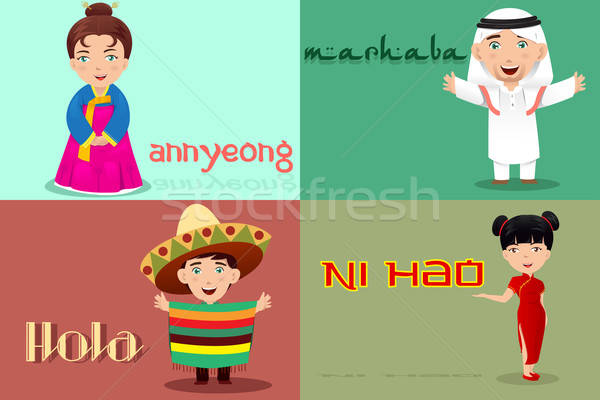 People from different cultures saying hello Stock photo © artisticco