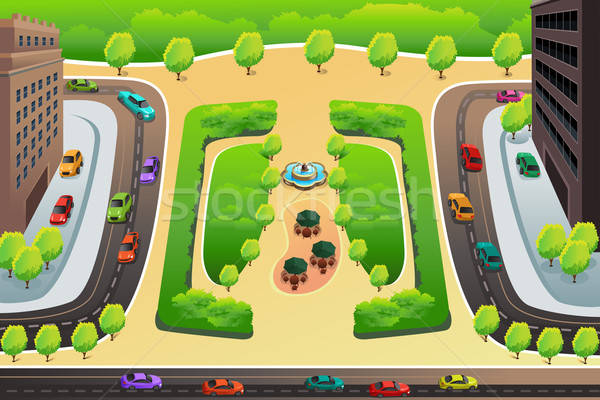 View of a highway and a park from above Stock photo © artisticco