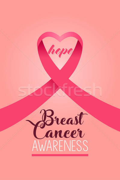 Borstkanker bewustzijn poster ontwerp gezondheid lint Stockfoto © artisticco