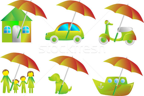 Insurance icons Stock photo © artisticco