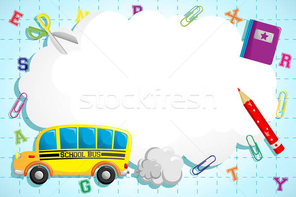 Terug naar school boek school achtergrond frame tekening Stockfoto © artisticco