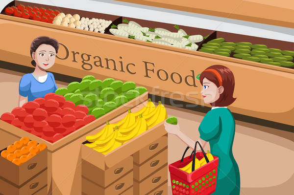 Pessoas compras alimentos orgânicos corredor mercearia homem Foto stock © artisticco