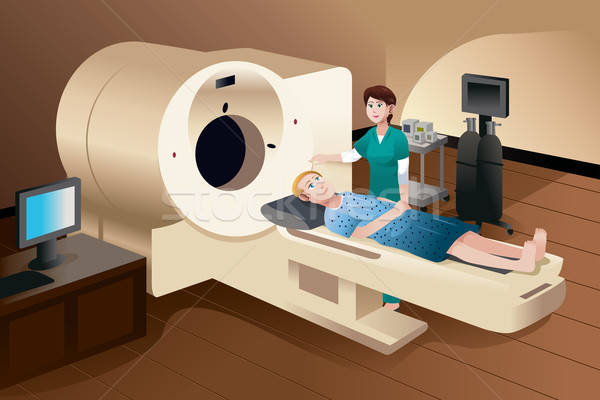 Patient lying down on a scan machine  Stock photo © artisticco